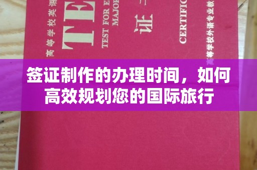 浙江签证制作的办理时间，如何高效规划您的国际旅行